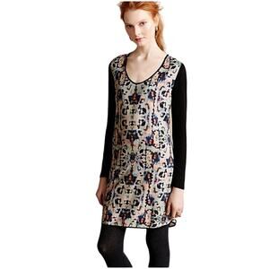Anthropologie HD In Paris Long Sleeve Tunic Dress Abstract Art To Wear Size 10P
